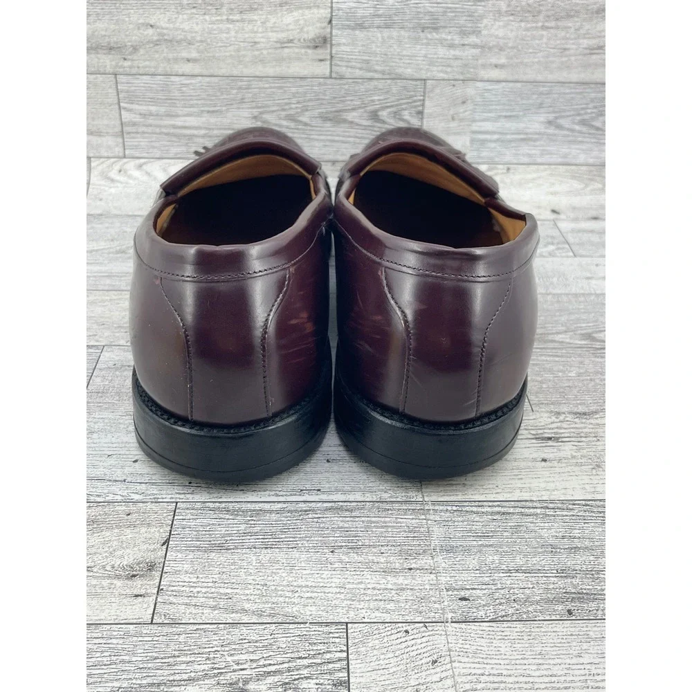 Allen Edmonds Newport Men Sz 11B Burgundy Leather Kiltie Tassel Loafers USA Made